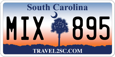 SC license plate MIX895