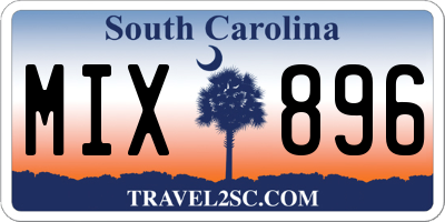 SC license plate MIX896