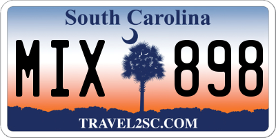 SC license plate MIX898