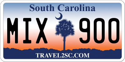 SC license plate MIX900