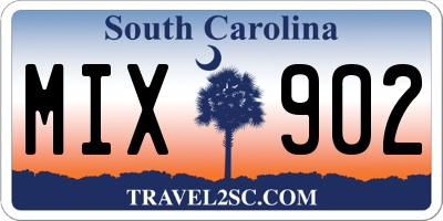 SC license plate MIX902