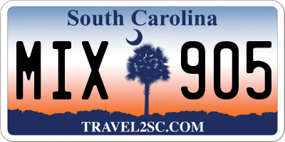 SC license plate MIX905