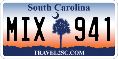 SC license plate MIX941