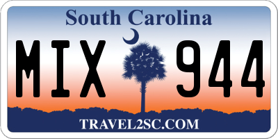 SC license plate MIX944