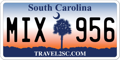 SC license plate MIX956