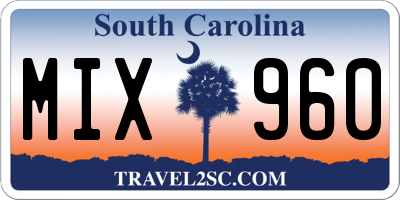 SC license plate MIX960