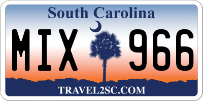 SC license plate MIX966