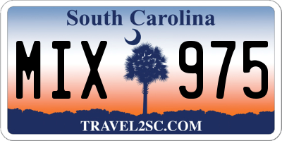 SC license plate MIX975