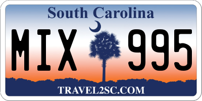 SC license plate MIX995