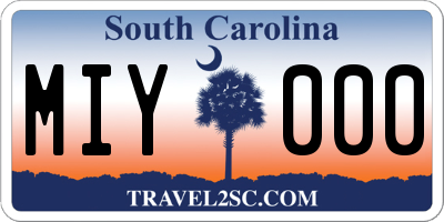 SC license plate MIY000
