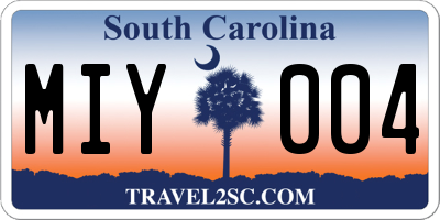 SC license plate MIY004