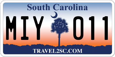 SC license plate MIY011