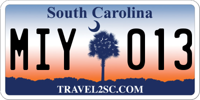 SC license plate MIY013