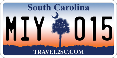 SC license plate MIY015