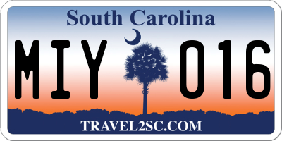 SC license plate MIY016