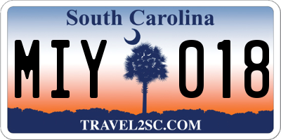 SC license plate MIY018