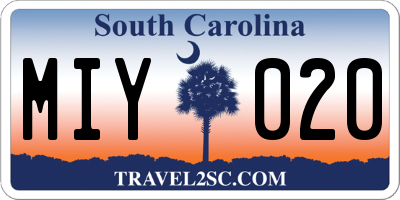 SC license plate MIY020