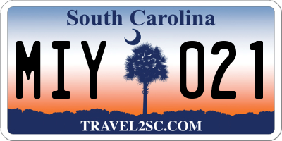 SC license plate MIY021