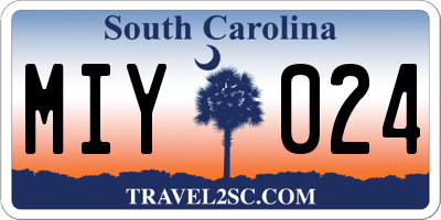 SC license plate MIY024