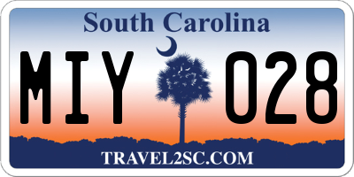 SC license plate MIY028