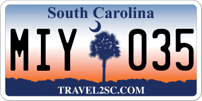 SC license plate MIY035