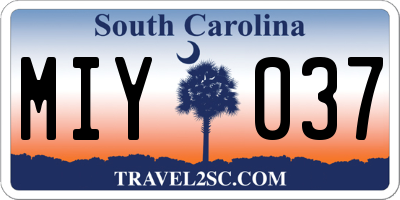 SC license plate MIY037