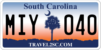 SC license plate MIY040