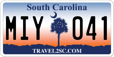 SC license plate MIY041