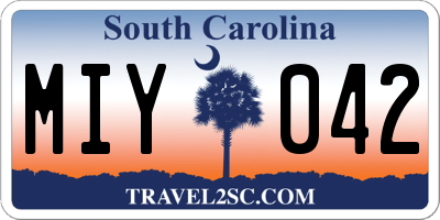 SC license plate MIY042