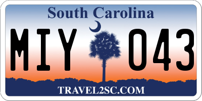 SC license plate MIY043