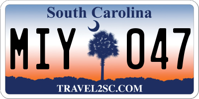 SC license plate MIY047