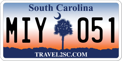 SC license plate MIY051