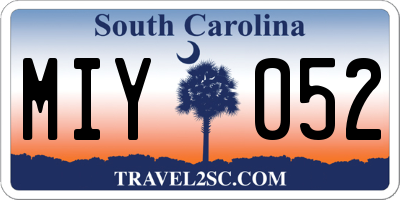 SC license plate MIY052