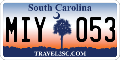 SC license plate MIY053