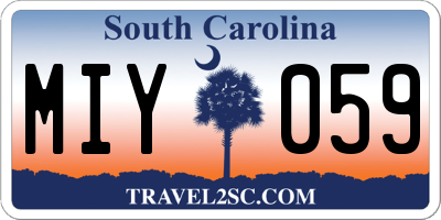 SC license plate MIY059