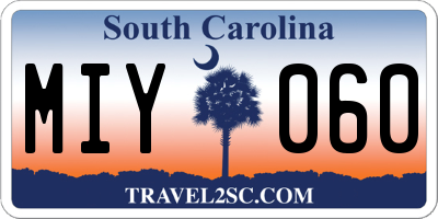 SC license plate MIY060