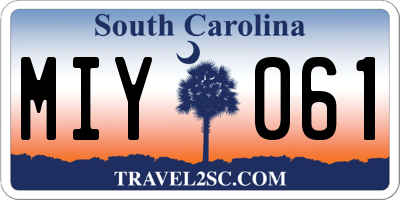 SC license plate MIY061