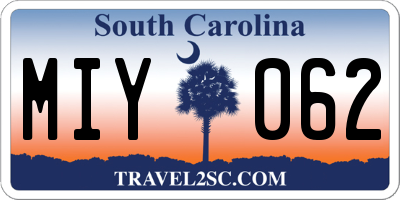 SC license plate MIY062