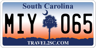 SC license plate MIY065