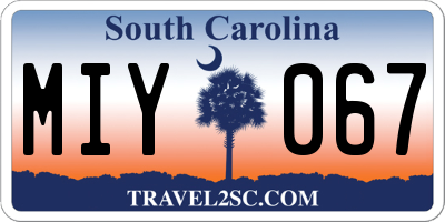 SC license plate MIY067