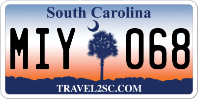 SC license plate MIY068