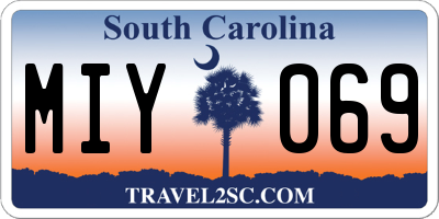 SC license plate MIY069
