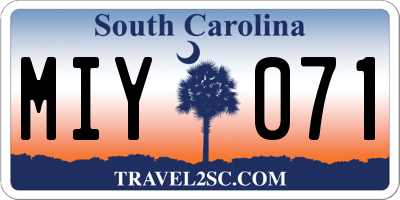 SC license plate MIY071