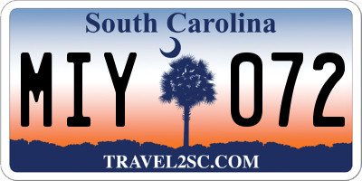 SC license plate MIY072