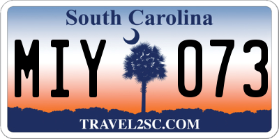 SC license plate MIY073