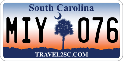 SC license plate MIY076