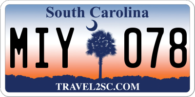 SC license plate MIY078