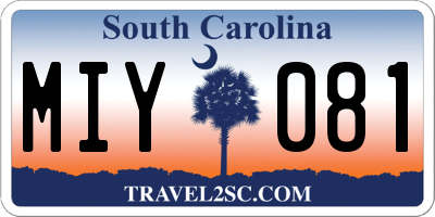 SC license plate MIY081
