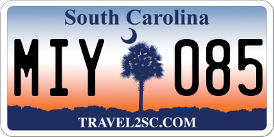 SC license plate MIY085