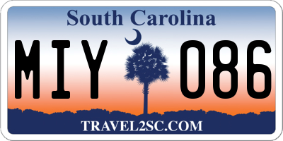 SC license plate MIY086